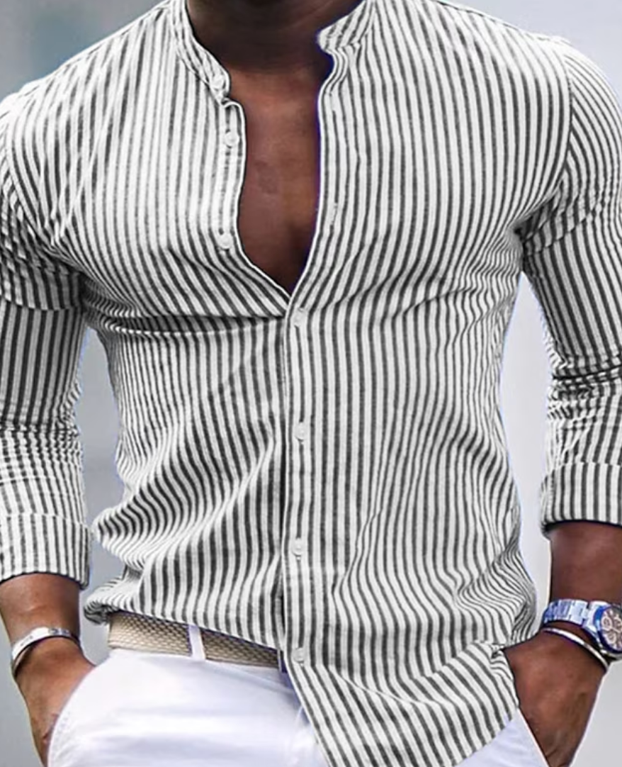 Emmet – Elegant Overhemd Voor Mannen Met Getailleerde Pasvorm-Elegant Overhemd Heren>Overhemd Heren>Heren Kleding Overhemden>Formeel Overhemd Heren>Kleding Heren-Myna Mode-Zwart-S-Myna Mode