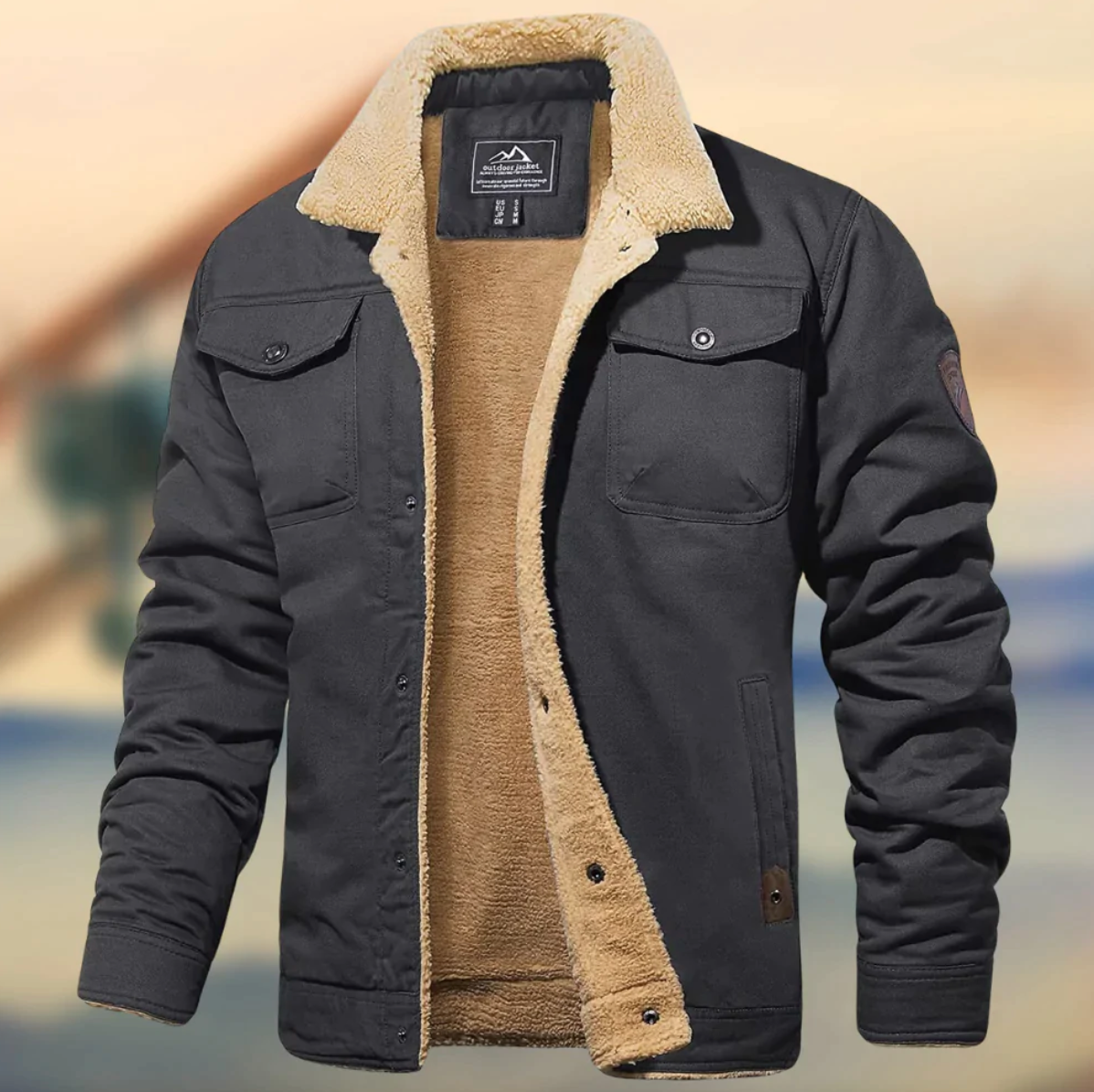 Heren Jas met Fleecevoering – Warme Outdoor Jas voor Herfst en Winter