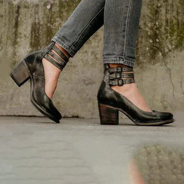 Neda – Stijlvolle Pumps Met Enkelbandje Voor Dames-Dames Pumps, Pumps Met Enkelbandje, Hoge Hakken, Elegante Schoenen, Damesschoenen-Myna Mode-Zwart-UK 3 / US 5-Myna Mode