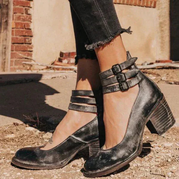 Neda – Stijlvolle Pumps Met Enkelbandje Voor Dames-Dames Pumps, Pumps Met Enkelbandje, Hoge Hakken, Elegante Schoenen, Damesschoenen-Myna Mode-Zwart-UK 3 / US 5-Myna Mode