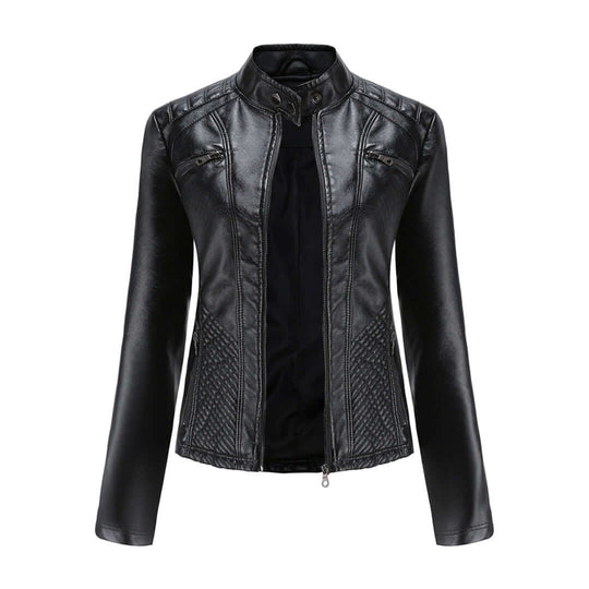 Women's Leather Jacket with Timeless Elegant Look