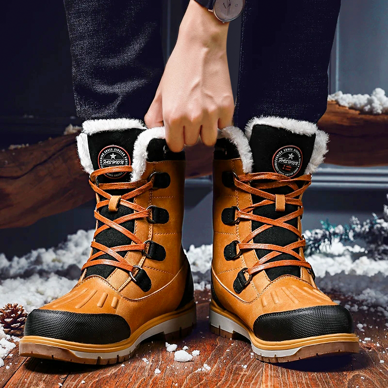 Men's Winter Boots – Warm Lined Snow Shoes with Non-Slip Sole