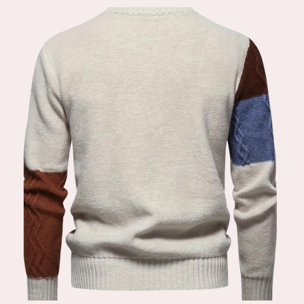 Heren Casual Gebreide Trui met Ronde Hals – Slim Fit voor Herfst en Winter