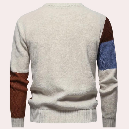 Heren Casual Gebreide Trui met Ronde Hals – Slim Fit voor Herfst en Winter