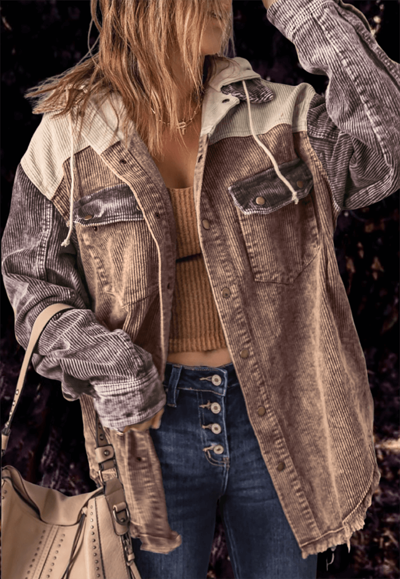 Damesjas met Retro Look en Functionele Zakken