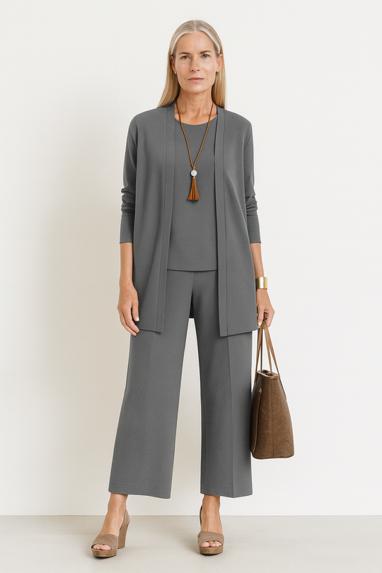 Monique | 3-Piece Comfort Set with Vest, Top, and Wide Pants