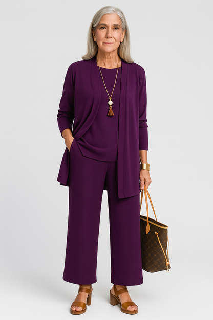 Monique | 3-Piece Comfort Set with Vest, Top, and Wide Pants