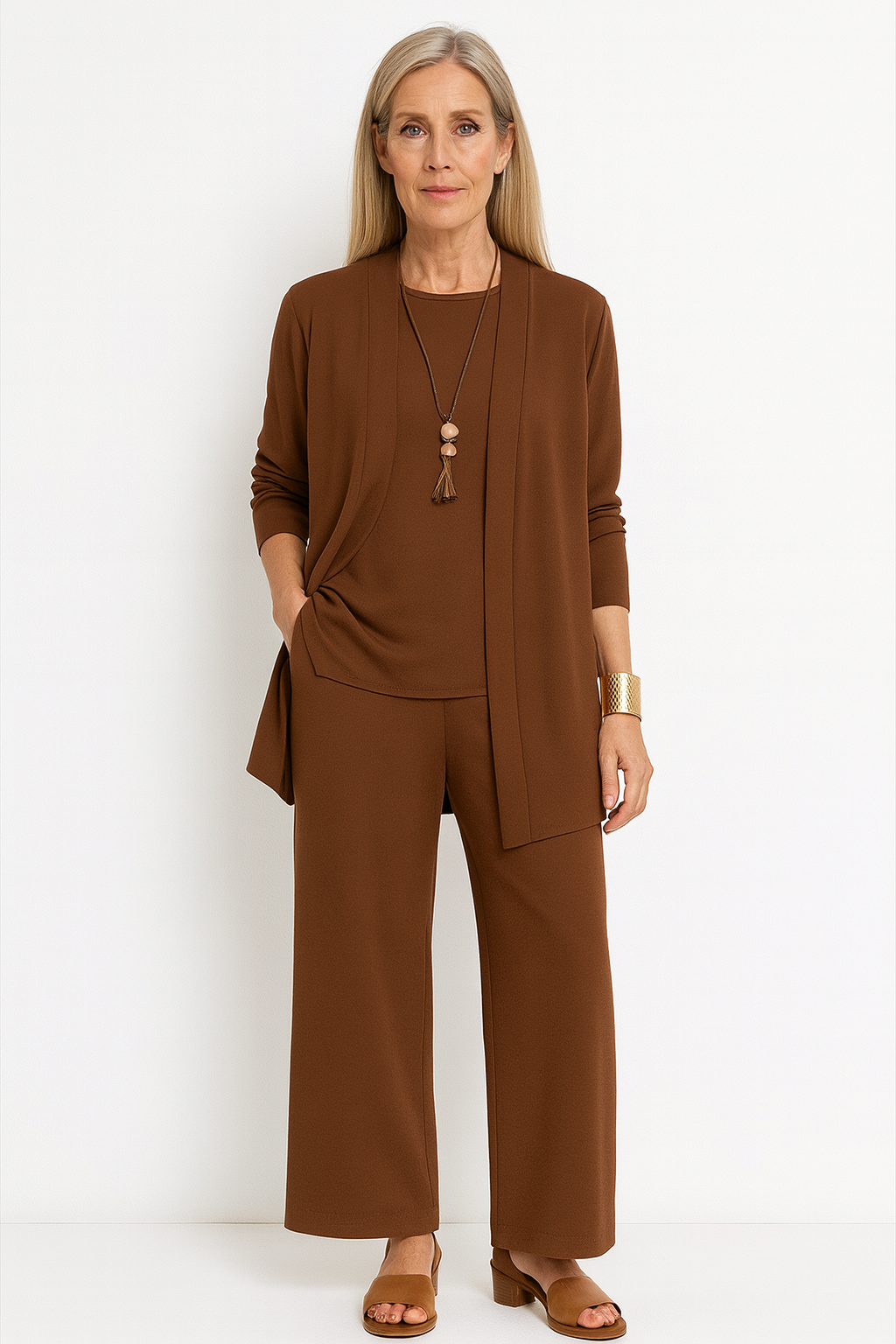 Monique | 3-Piece Comfort Set with Vest, Top, and Wide Pants