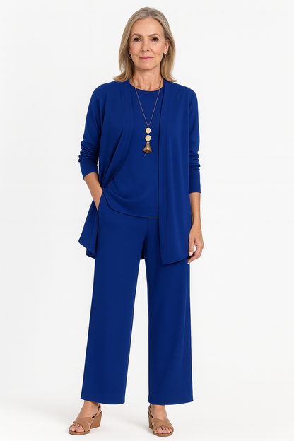 Monique | 3-Piece Comfort Set with Vest, Top, and Wide Pants
