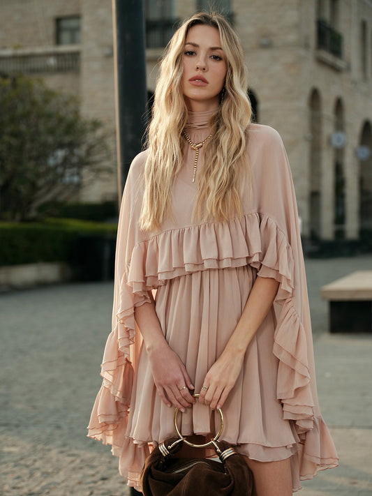 Women's Mini Dress | Ruffle Details & Airy Fit | Elegant Comfort for Summer, Party & Casual Chic