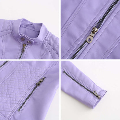 Dames Leren Jas met Tijdloze Elegante Look