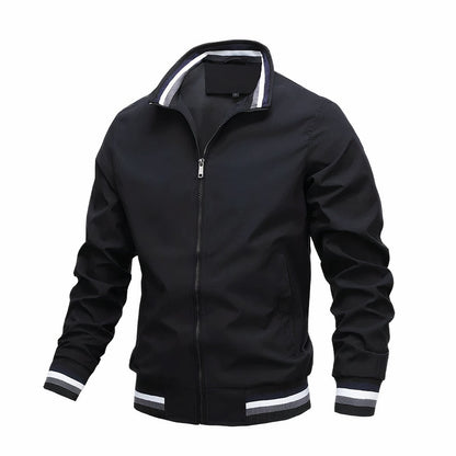 Damon - Voorjaars Bomberjack voor Heren-Heren Kleding > Jassen > Bomberjacks-Myna Mode-Zwart-M-Myna Mode