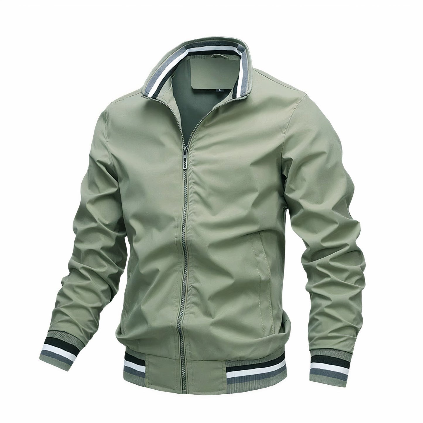 Damon - Voorjaars Bomberjack voor Heren-Heren Kleding > Jassen > Bomberjacks-Myna Mode-Groen-M-Myna Mode