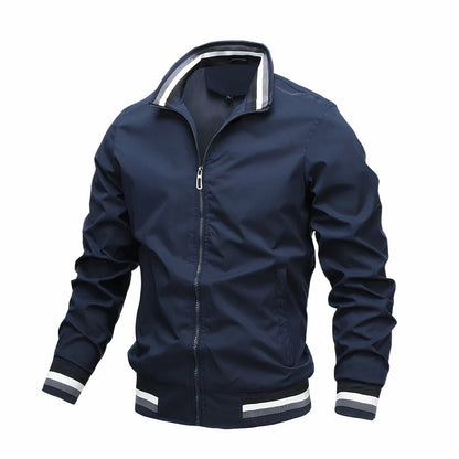 Damon - Voorjaars Bomberjack voor Heren-Heren Kleding > Jassen > Bomberjacks-Myna Mode-Donkerblauw-M-Myna Mode