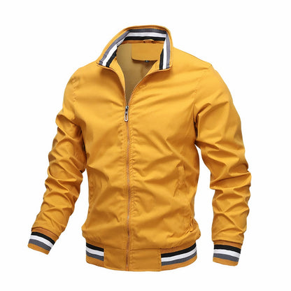 Damon - Voorjaars Bomberjack voor Heren-Heren Kleding > Jassen > Bomberjacks-Myna Mode-Geel-M-Myna Mode
