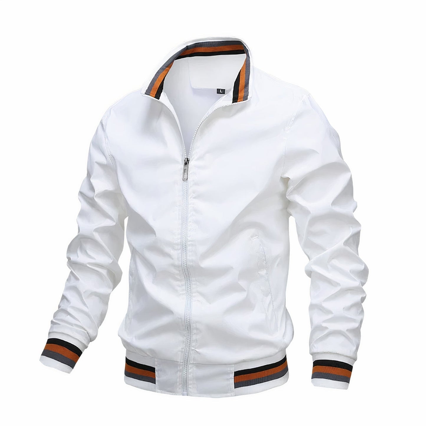 Damon - Voorjaars Bomberjack voor Heren-Heren Kleding > Jassen > Bomberjacks-Myna Mode-Wit-M-Myna Mode