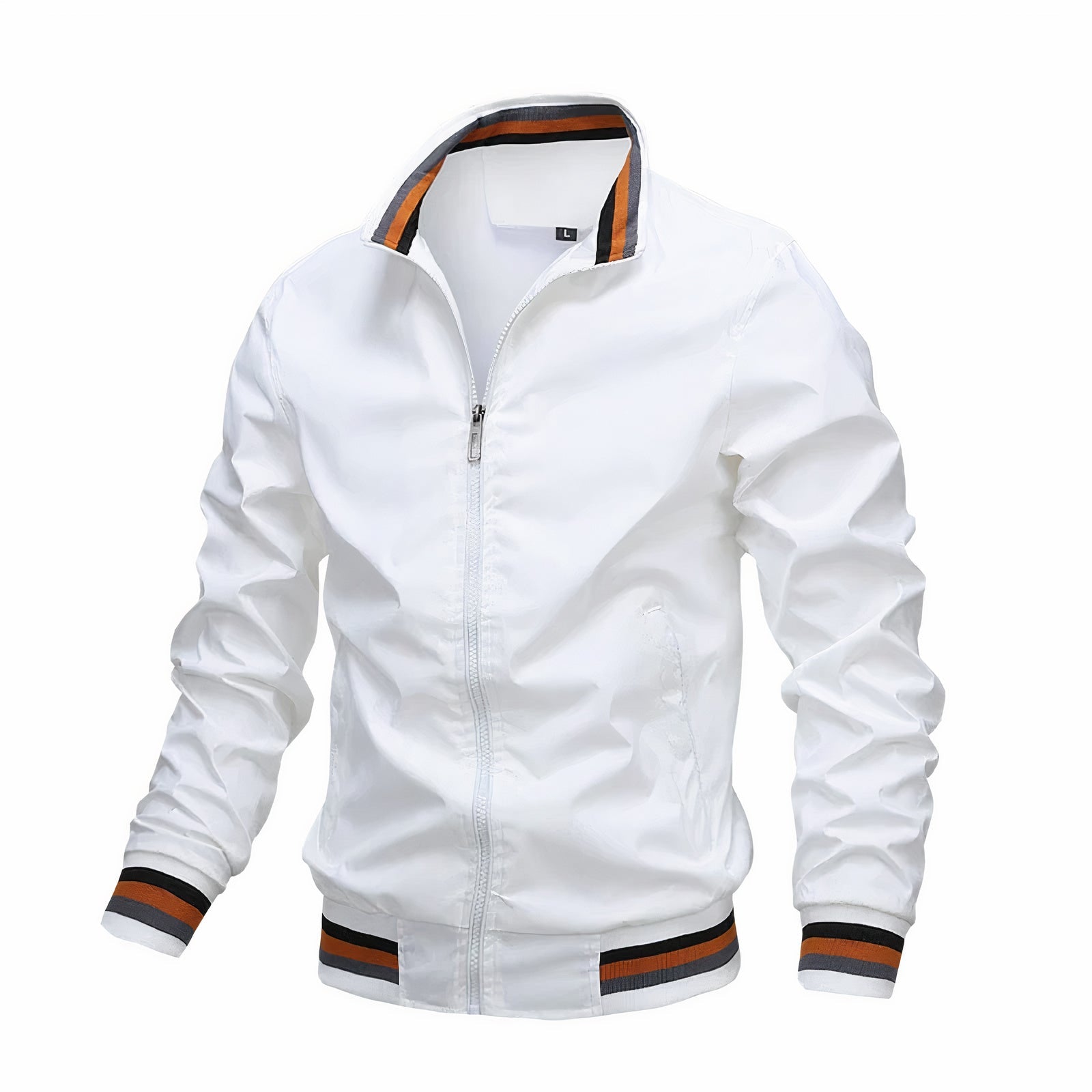 Damon - Voorjaars Bomberjack voor Heren-Heren Kleding > Jassen > Bomberjacks-Myna Mode-Wit-M-Myna Mode