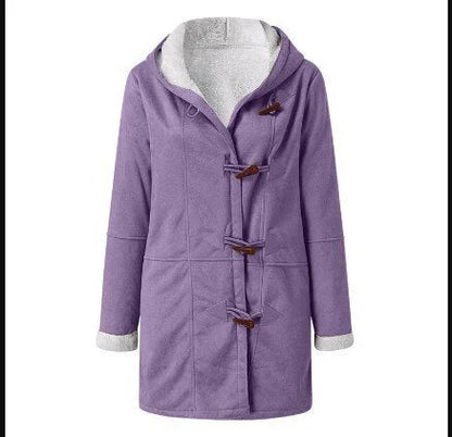 Casual women's jacket with hood – fleece lined for extra warmth