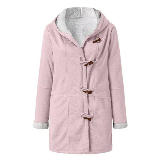 Casual women's jacket with hood – fleece lined for extra warmth