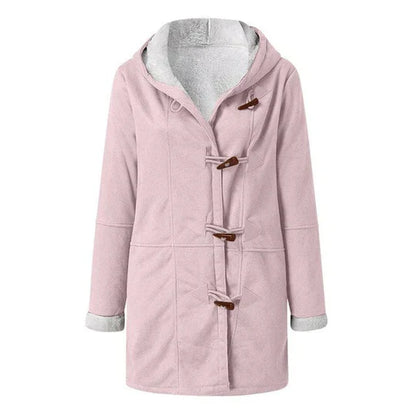 Casual women's jacket with hood – fleece lined for extra warmth