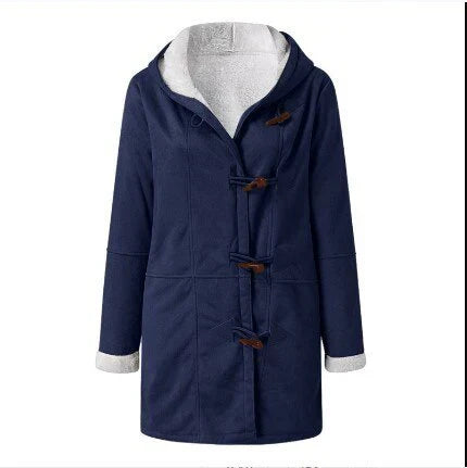 Casual women's jacket with hood – fleece lined for extra warmth