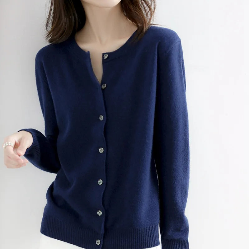 Zachte Cashmere Dames Cardigan met Knopen