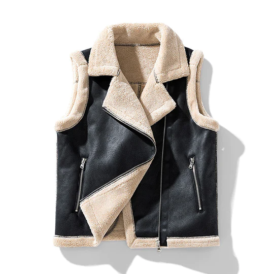 Women's Sleeveless Bodywarmer with Faux Fur