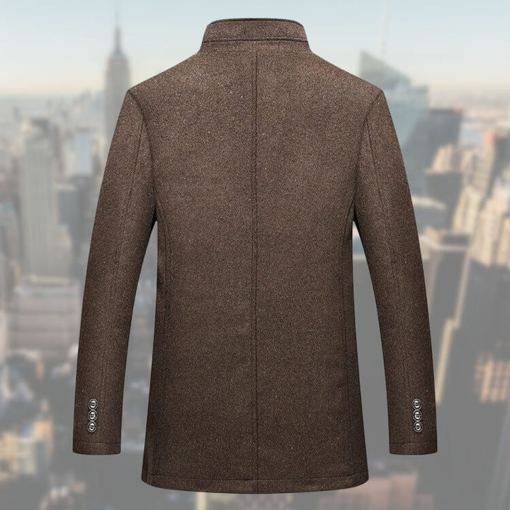 Men's Winter Coat of Wool Blend - Warm and Elegant