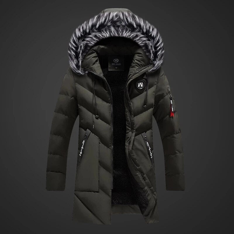 Heren Parka met Capuchon en Bontafwerking - Warm en Functioneel