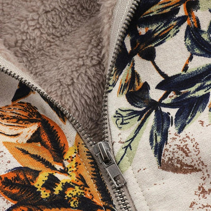 Warm Women's Jacket with Floral Print – Casual & Comfortable for Autumn/Winter