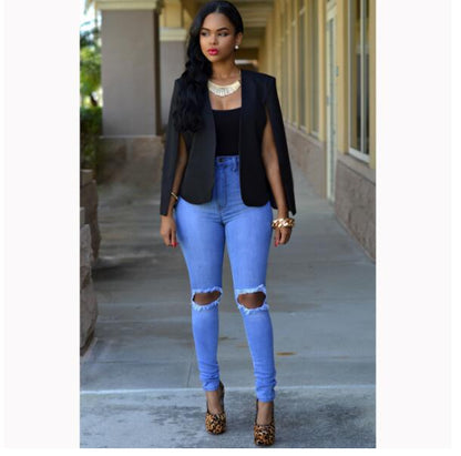 Dames Cape Blazer met Open Voorkant en Lange Mouwen