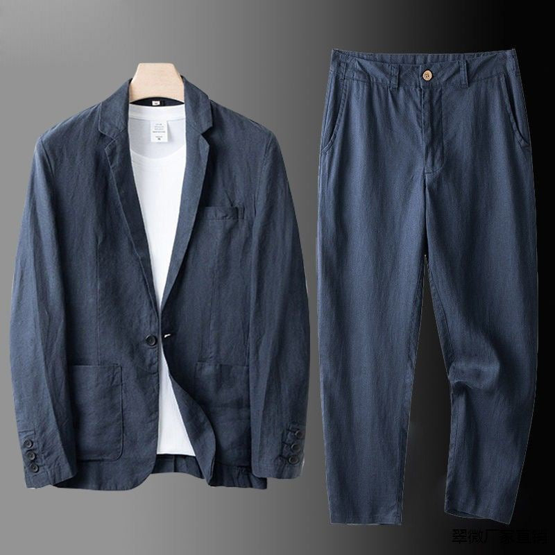 Men's Linen Suit Set – 3-Piece Breathable Summer Suit