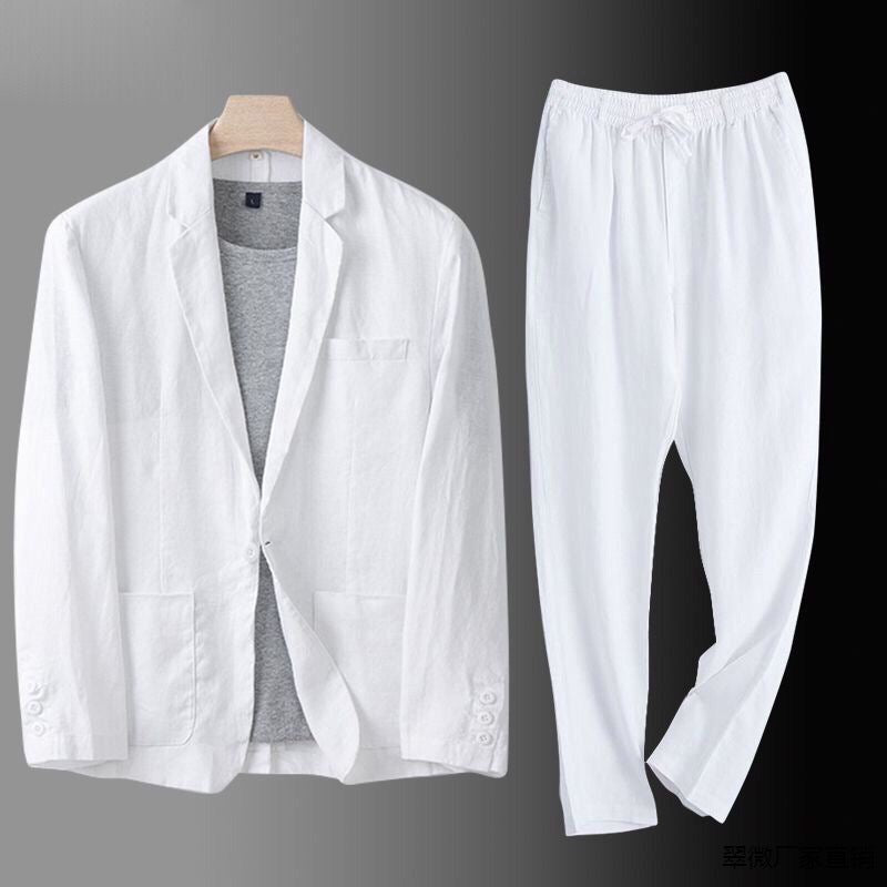 Men's Linen Suit Set – 3-Piece Breathable Summer Suit