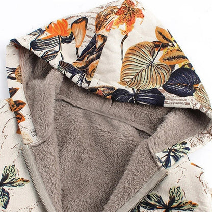 Warm Women's Jacket with Floral Print – Casual & Comfortable for Autumn/Winter