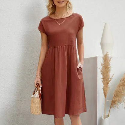 Knee-Length Summer Dress with Pockets for Women – Iren