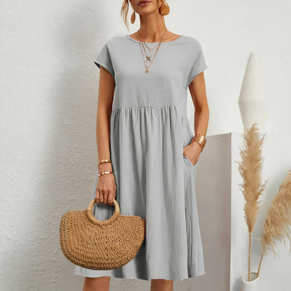 Knee-Length Summer Dress with Pockets for Women – Iren