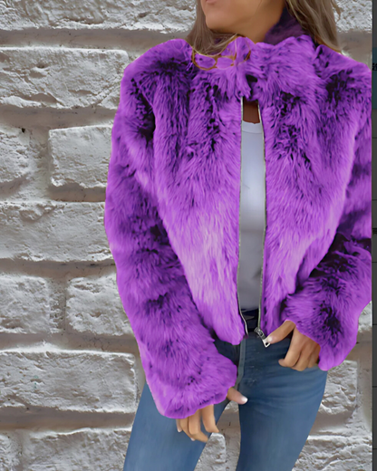 Dames velvet jas – Zachte pluche stof – Chic & warm voor herfst en winter