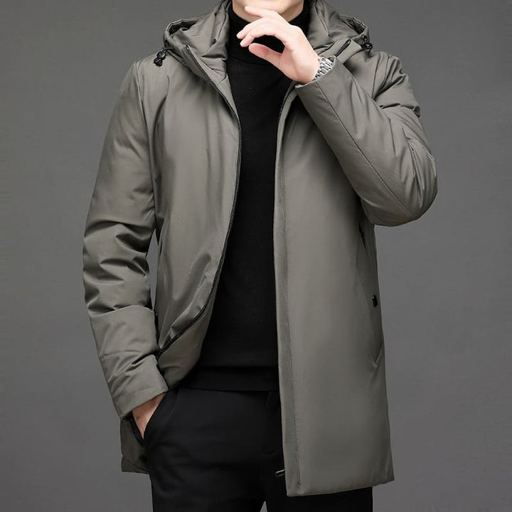 Men's Longline Parka with Multiple Pockets - Warm and Modern