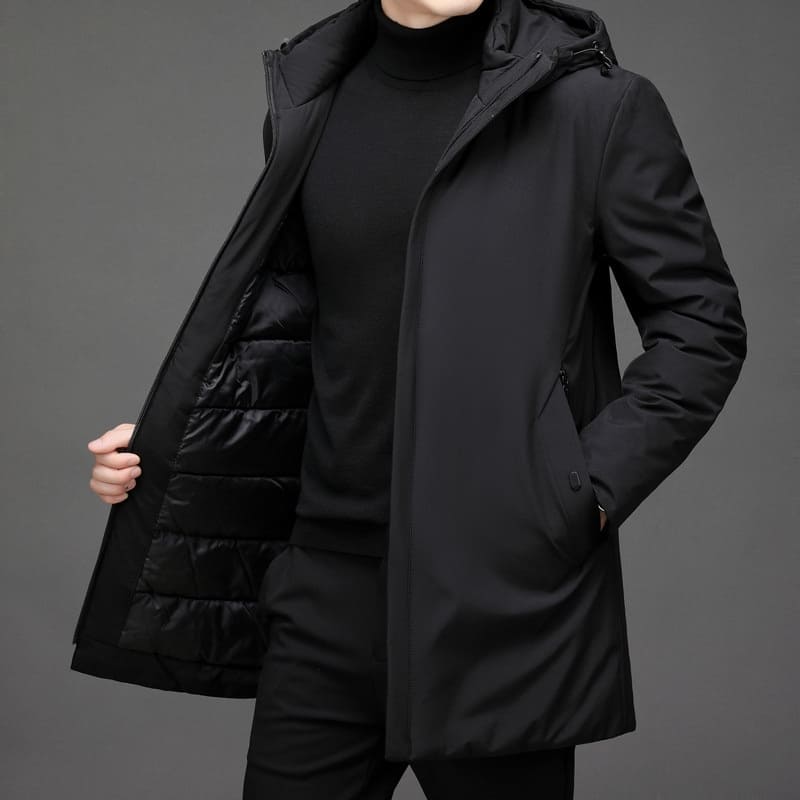 Men's Longline Parka with Multiple Pockets - Warm and Modern
