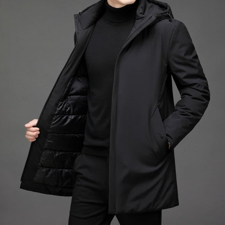 Men's Longline Parka with Multiple Pockets - Warm and Modern