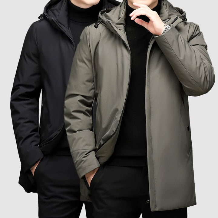 Men's Longline Parka with Multiple Pockets - Warm and Modern