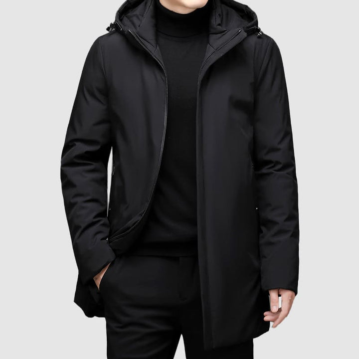 Men's Longline Parka with Multiple Pockets - Warm and Modern