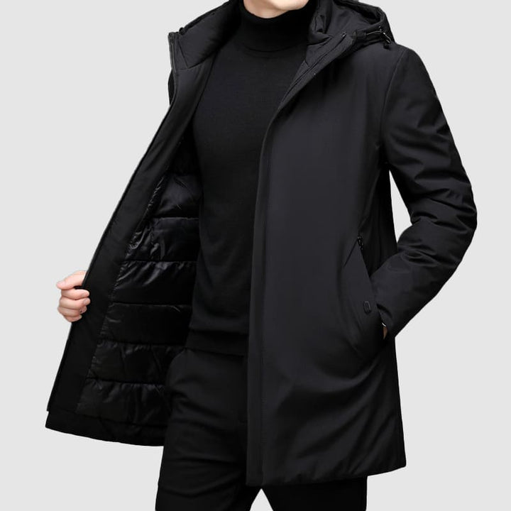 Men's Longline Parka with Multiple Pockets - Warm and Modern