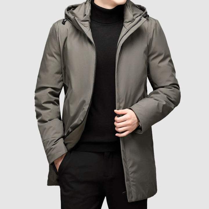 Men's Longline Parka with Multiple Pockets - Warm and Modern