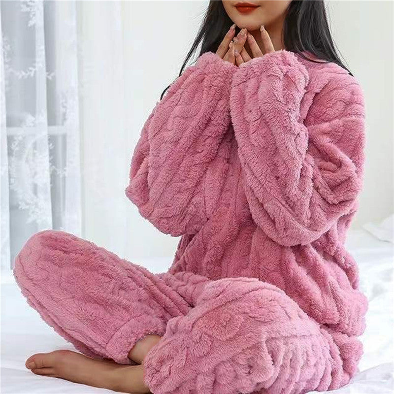 Damen Fleece Pyjama Set – Weich, Warm und Atmungsaktiv
