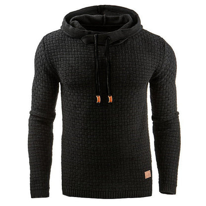 Men's Hoodie with Hood and Waffle Texture