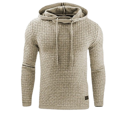 Men's Hoodie with Hood and Waffle Texture