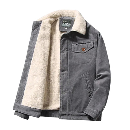 Heren Corduroy Trucker Jack met Sherpa Voering-Herenkleding > Jassen > Trucker Jacks-Myna Mode-Greu-M-Myna Mode