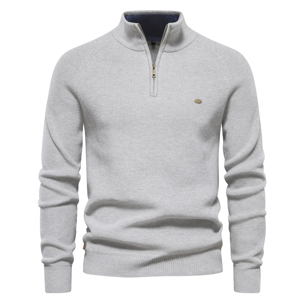 Nordwell Half Zip Trui voor Heren – Klassieke Gebreide Wolmix