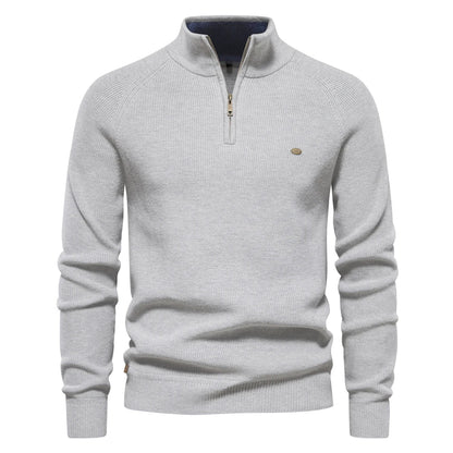 Nordwell Half Zip Trui voor Heren – Klassieke Gebreide Wolmix